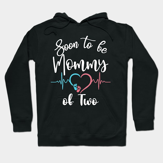 Soon To Be Mommy Of Two Pregnancy Announcement Hoodie by tabbythesing960